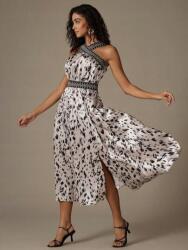 Shein Szatén Ruha Ekrü Mintás (s)