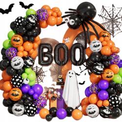 Halloween Lufi Girland Fekete Narancs Lila Zöld Denevér Party (GIRLANDA BALONOWA HALLOWEEN CZARNY POMARAŃCZ)
