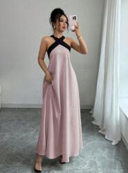 Shein Rózsaszín Nyitott Hátú Maxi Ruha (M)
