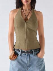 Shein Khaki Felső Nyitott Hátú (M)