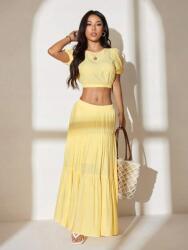 Shein Sárga Szoknya Felső Szett (L)
