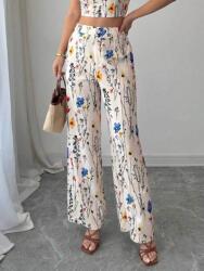 Shein Egyenes Nadrág Ecru Floral Print (M)