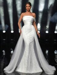 Shein Díszített Esküvői Ruha Tren (xs) (601646)