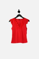 Shein Piros Hímzett Top (M) (586825)