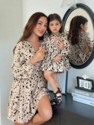 Shein Bézs Mintás Ruha (12-18M)