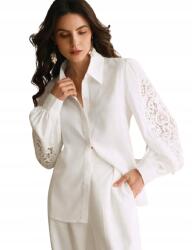 Shein Fehér Hosszú Ujjú Ing Csipkés Betétekkel 36 1AJ