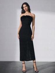 Shein Fekete Nyitott Vállú MIDI Ruha (XL)