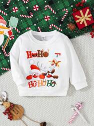 Shein Fehér Karácsonyi Mintás Pulóver (9-12M)