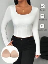 Shein Krémszínű Felső Beépített Betétekkel (L)