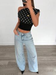 Shein Fekete Pöttyös Felső (L)