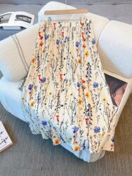 Shein Világos Bézs Virágos MIDI Szoknya (2XL)