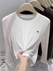 Shein Fehér Hosszú Ujjú Póló Hímzéssel (L)