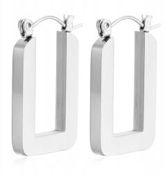  Ezüst fülbevaló téglalap alakú geometrikus - 3 cm