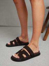 Shein Barna Tépőzáras Flip-flop Papucs (38, 5) (599993)