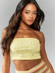 Missguided Sárga Fodros Felső Cső (M)