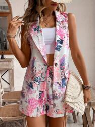 Shein Mintás Rövidnadrág Mellény Szett (XL)