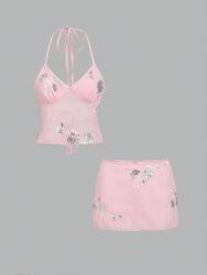 Shein Rózsaszín Szoknya Felső Szett (M)