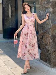 Dazy Rózsaszín Vállpántos Ruha (M)