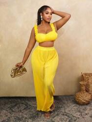 Shein Sárga Fodros Felső (s)