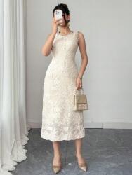 Dazy Ecru MIDI Ruha Mintás (M)