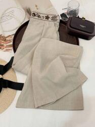 Shein Bézs Egyenes Szárú Hímzett Nadrág (L)