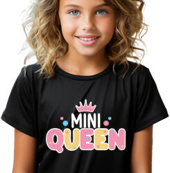 MALFINI Gyerek Póló Mini Queen Ajándék Nővérnek Minták Fekete 134cm