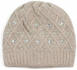 Szaleo Elegáns női sapka Shiny Winter téli, gyapjúval, Sötét bézs (cz15338-2)