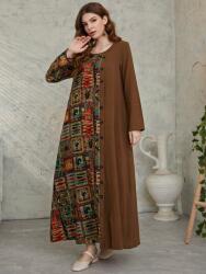 Shein Barna Maxi Ruha Nyomott Mintával (XL)