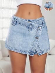 Shein Kék Farmer Rövidnadrág 2W1 Ben Szoknya (27)