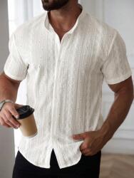 Shein Fehér Rövid Ujjú Ing Mintás (L)