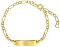 Bebe Gold Bratara din Aur 14K pentru Bebelusi si Copii, model Figaro cu Placuta Gravabila / Personalizabila