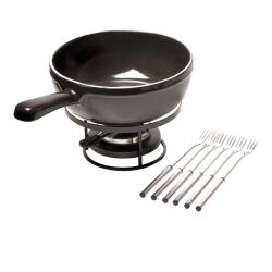 Emile Henry Керамичен сет за фондю "fondue set" - 35 х 24 см - цвят черен (eh 9922-79)