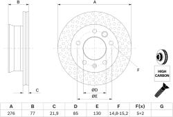 Bosch Disc Frana 0986478849 Mercedes-Benz Sprinter 2-T/Sprinter 3-T/Sprinter 4-T/Vario
