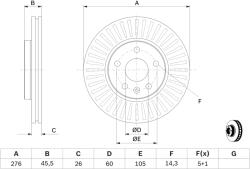 Bosch Disc Frana 0986479643 Chevrolet Aveo/Cruze Opel Astra J/Astra J Gtc