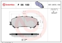 BREMBO Set Placute Frana, Frana Disc P56100 Nissan Qashqai Ii/X-Trail Iii Renault Kadjar (P56100)