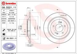BREMBO Disc Frana 08. D221.11 Hyundai Grandeur/Kona Kia Niro I/Optima/Optima Sportswagon (08.D221.11)