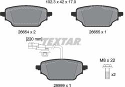 TEXTAR Set Placute Frana, Frana Disc 2665402 Mercedes-Benz Citan/T-Class (2665402)