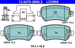 ATE Set Placute Frana, Frana Disc 13.0470-2868.2 Chevrolet Astra/Viva/Zafira