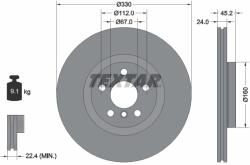 TEXTAR Disc Frana 92274405 Bmw 1/2 Active/2 Gran/2 Gran Tourer/X1/X2/Ix Zinoro 60H