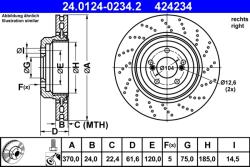 ATE Disc Frana 24.0124-0234.2 Bmw 5/6