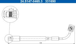ATE Furtun Frana 24.5147-0465.3 Chevrolet Trax Opel Mokka / Mokka X/Mokka X (24.5147-0465.3)