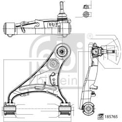 Febi Bilstein Brat, Suspensie Roata Deasupra 185765 Land Rover Discovery Iv