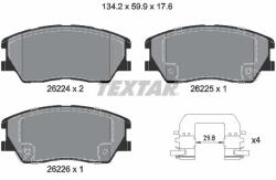 TEXTAR Set Placute Frana, Frana Disc 2622401 Kia Soul Iii