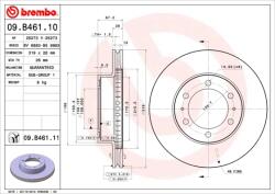 BREMBO Disc Frana 09. B461.11 Toyota 4 Runner Iv/Fj Cruiser/Hilux Viii Pick-Up