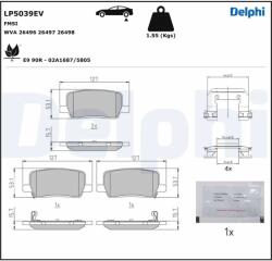 DELPHI Set Placute Frana, Frana Disc Lp5039Ev Tesla Model S/Model X
