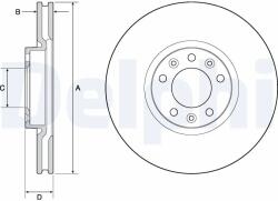 DELPHI Disc Frana Bg4696C Citroën Berlingo/C4 Picasso Ii/C4 Spacetourer/C5 Aircross (BG4696C)