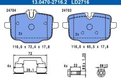 ATE Set Placute Frana, Frana Disc 13.0470-2716.2 Bmw 5/5 Touring/6 Gran Turismo/7/X3