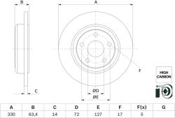 Bosch Disc Frana 0986479F89 Jeep Grand Cherokee/Grand Cherokee Iii/Grand Cherokee Iv (0986479F89)