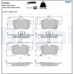DELPHI Set Placute Frana, Frana Disc Lp1861 Opel Adam/Astra F Classic/Astra G/Astra H (LP1861)