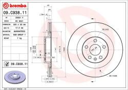 BREMBO Disc Frana 09. C938.11 Volvo S60 Iii/S90 Ii/V60 Ii/V60 Ii Cross Country/V90 Ii